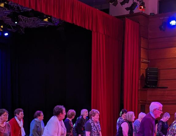 Group dancing in Island Hall.