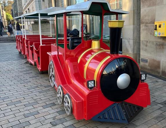 Image is of Lisburn Lights Express Train