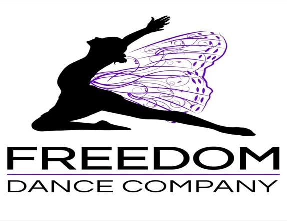 Poster for Freedom Dance Company with a dancer who has buttlerfly wings