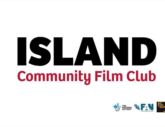 Image is logo of the ISLAND Community Film Club and sponsors