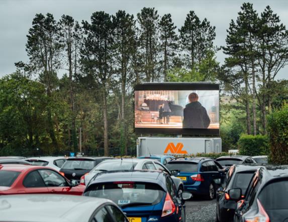 Cars at drive-in cinema at Let's Go Hydro