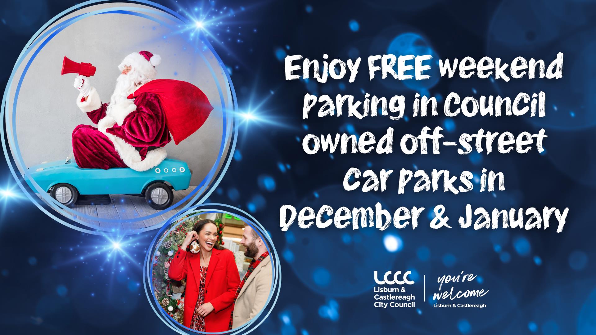 Enjoy free weekend parking in Council owned off-street car parks in December and January