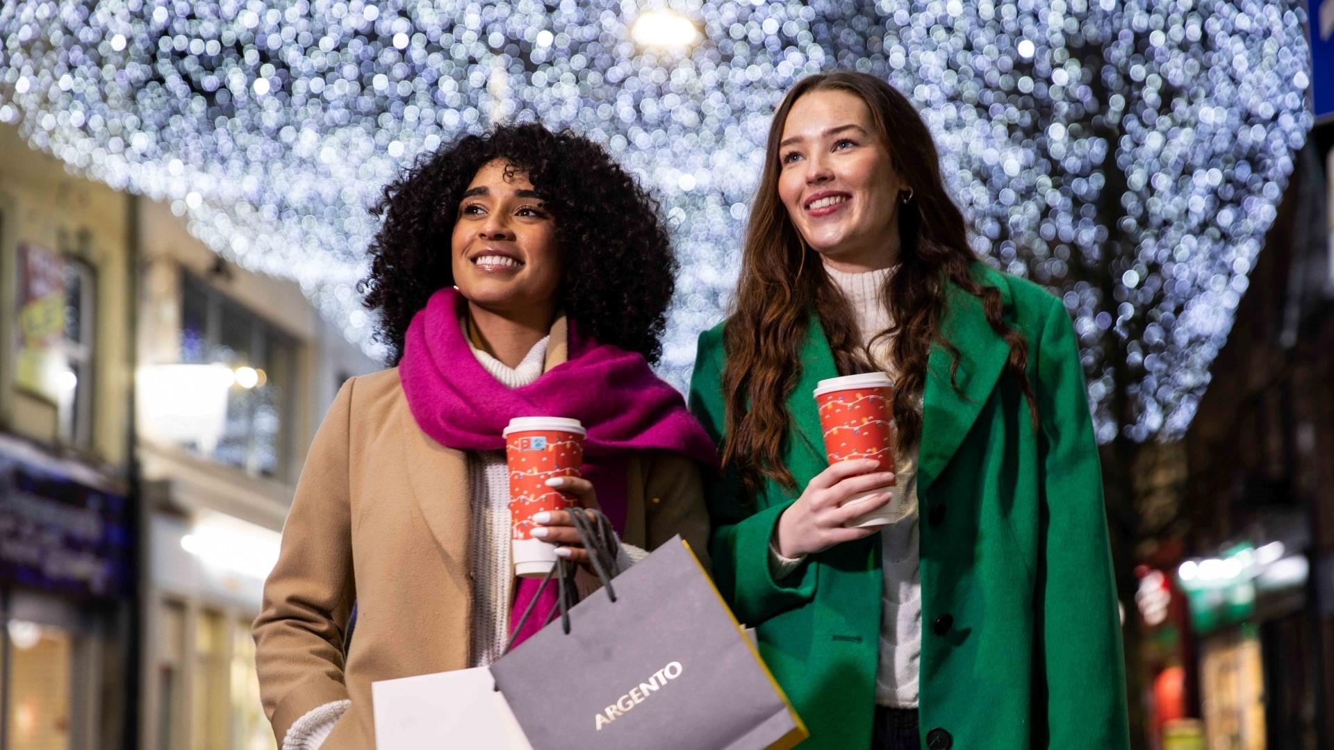 Friends Christmas Shopping at the Lisburn Light Festival