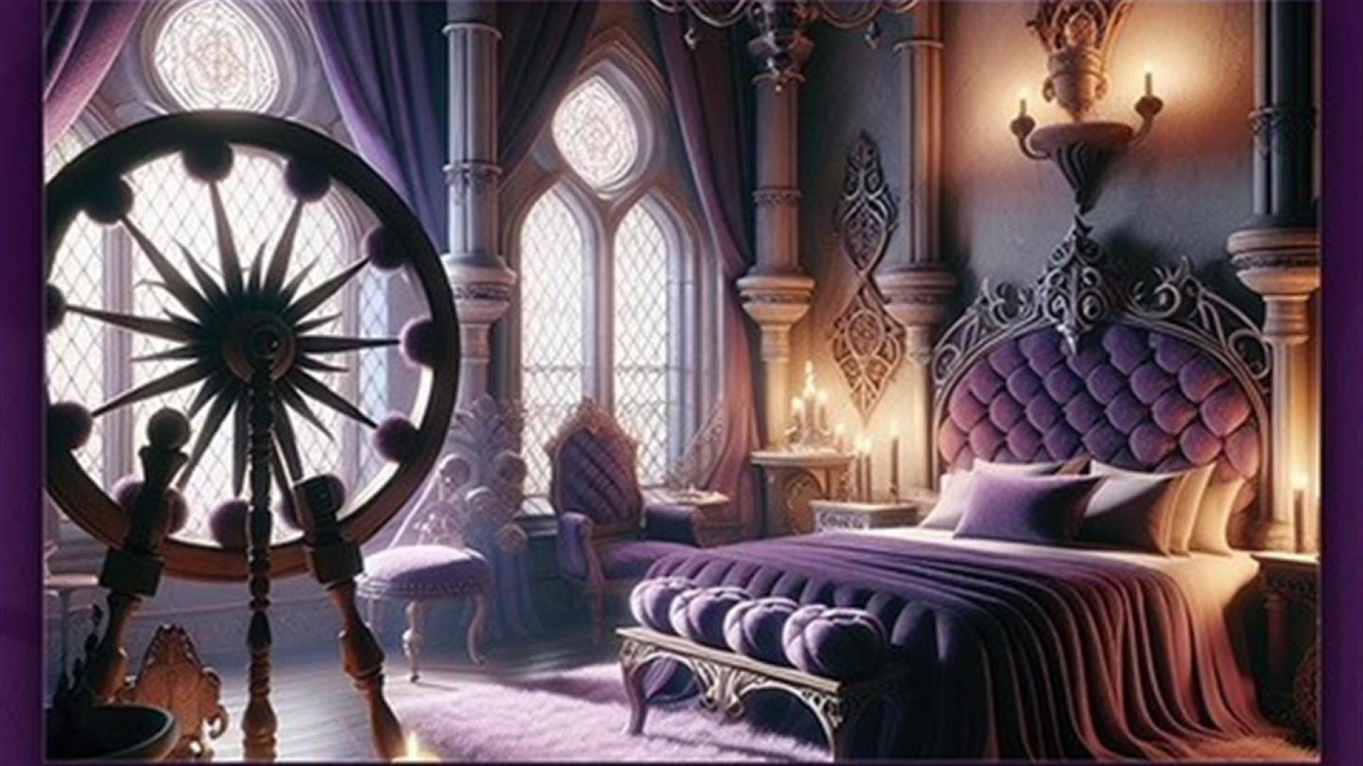 Picture of Sleeping Beauty's bedroom.