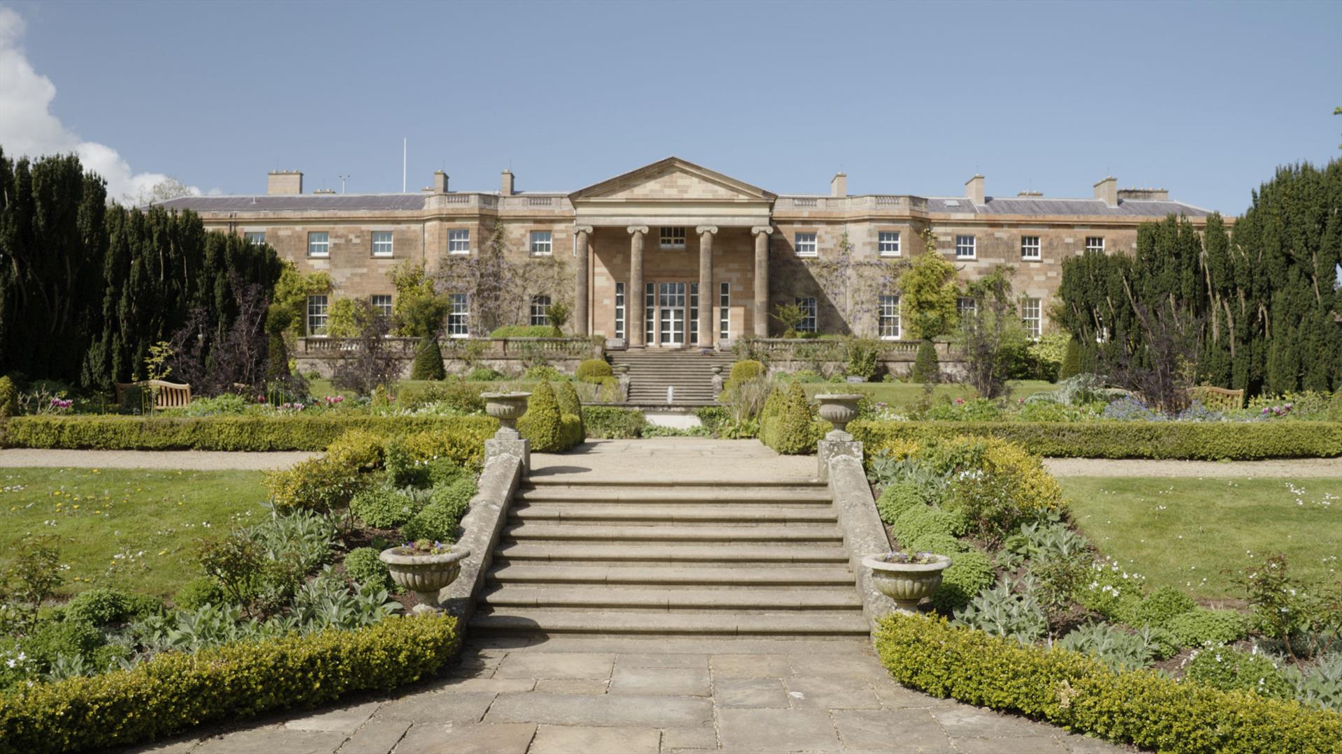 A view of South Lawn side of Hillsborough Castle and Gardens