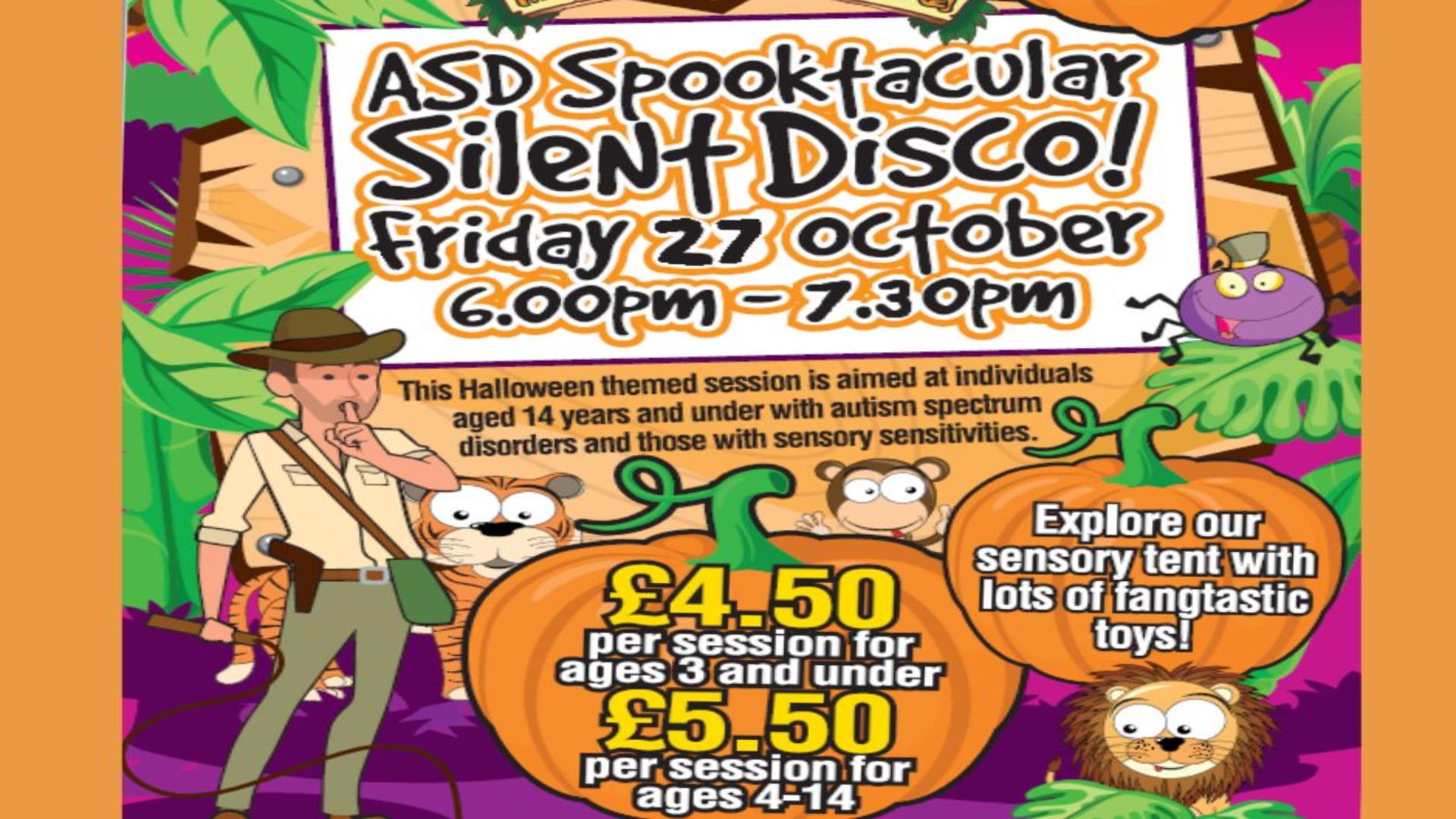 Image is of poster ASD Spooktacular Silent Disco