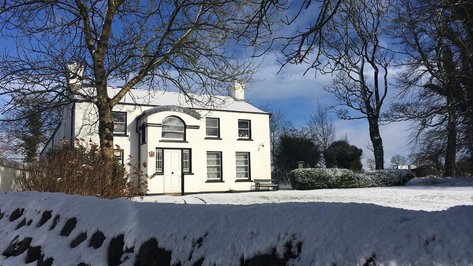 Snowy scene at The Ballance House