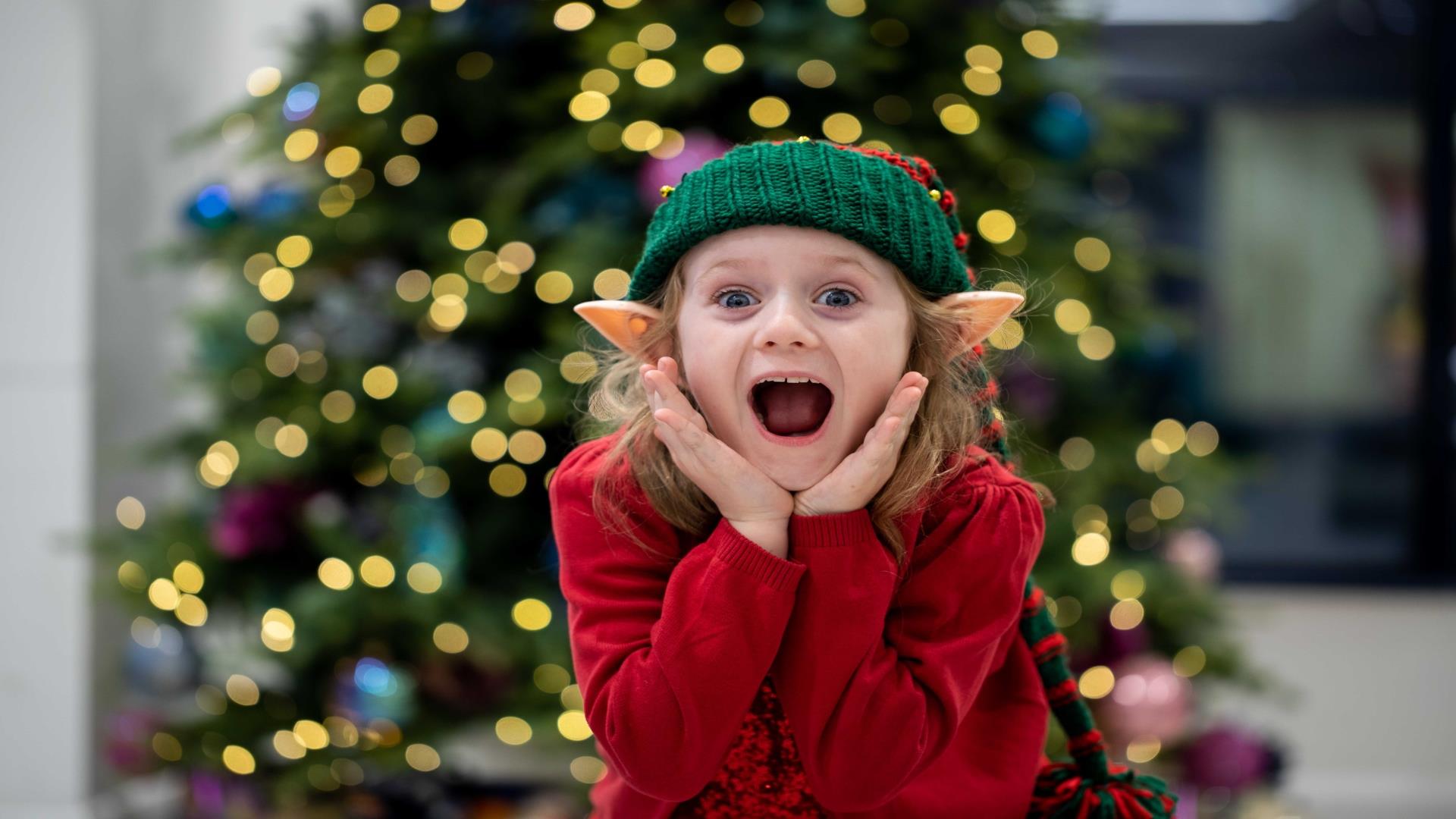 Child dressed as an elf.