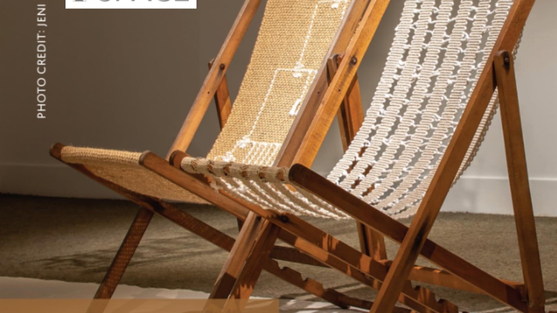 Image is of 2 deckchairs at the Intergenerational Connections Exhibition at R-Space Gallery Lisburn