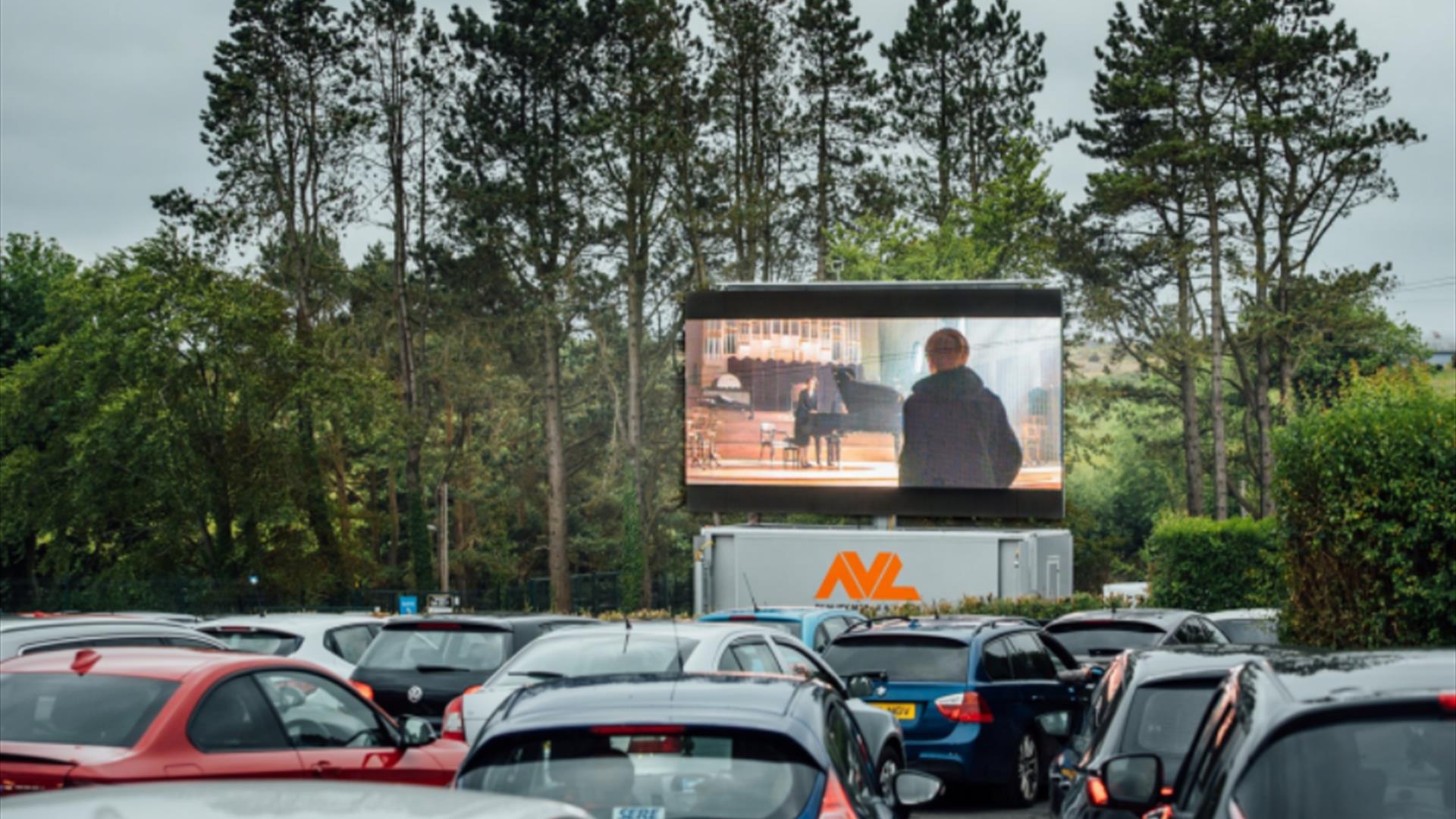 Cars at drive-in cinema at Let's Go Hydro