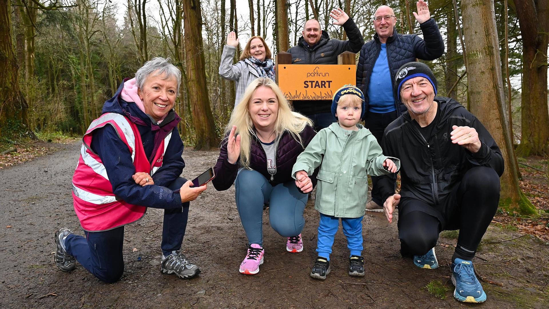 Group of people getting ready for Parkrun