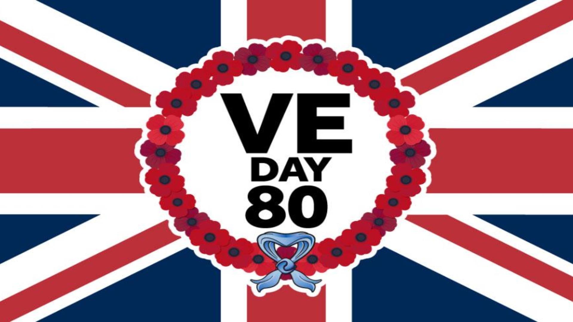 VE Day 80 Flag with Poppies