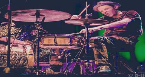 Picture of David Lyttle on his drum kit