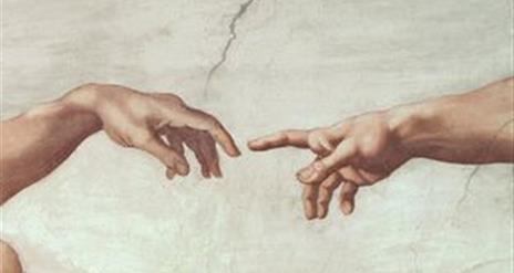 Image is of a Michelangelo painting