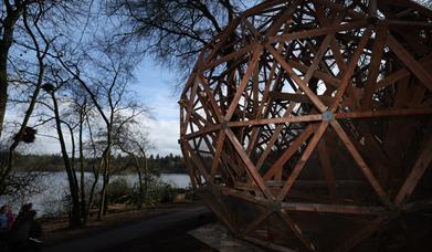 An image of the Sphere with the Hillsborough Lake in the image