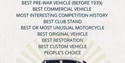 Image details the prize categories at the Down Royal Motor Show