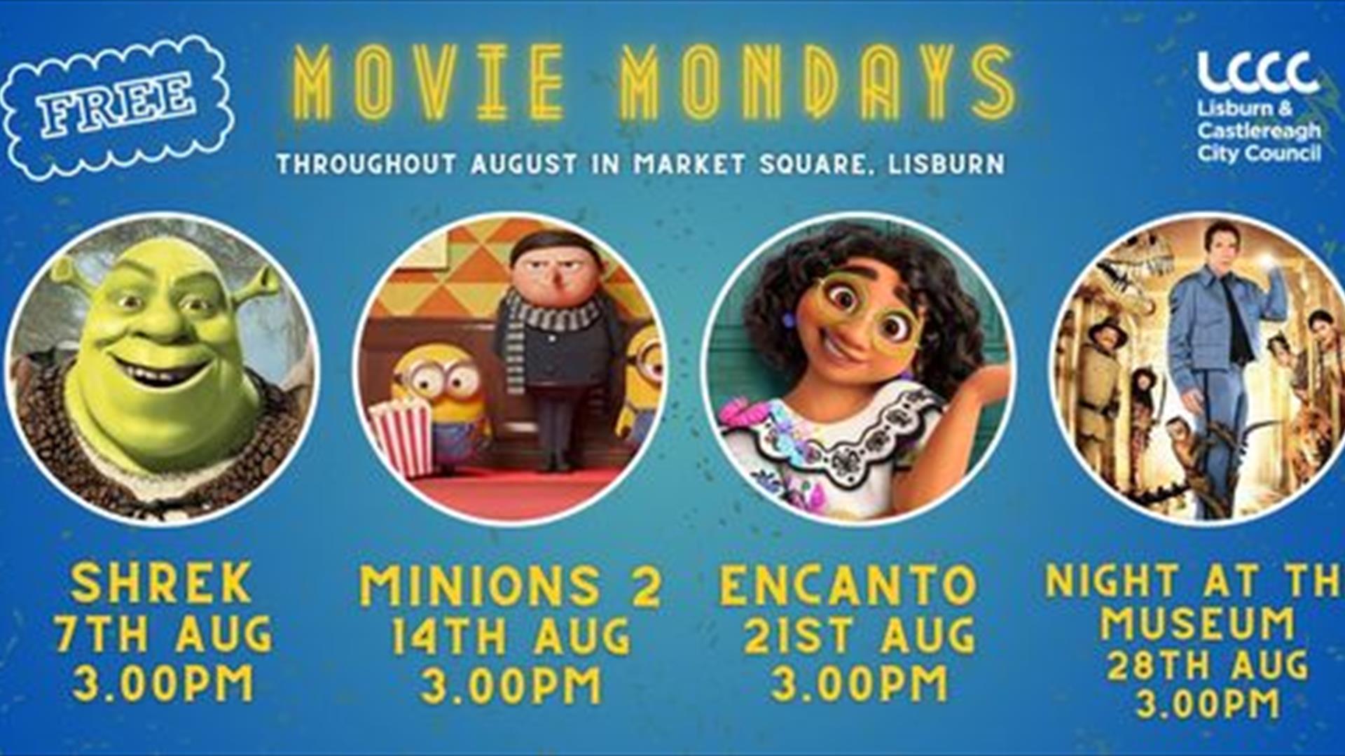 Movie Mondays in August Poster Movie Mondays in August Poster